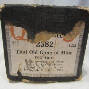 PLAYER PIANO music scroll QRS Word Roll 2382 That Old Gang of Mine Fox Trot VTG